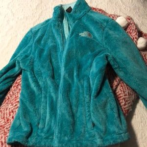 Fuzzy north face jacket